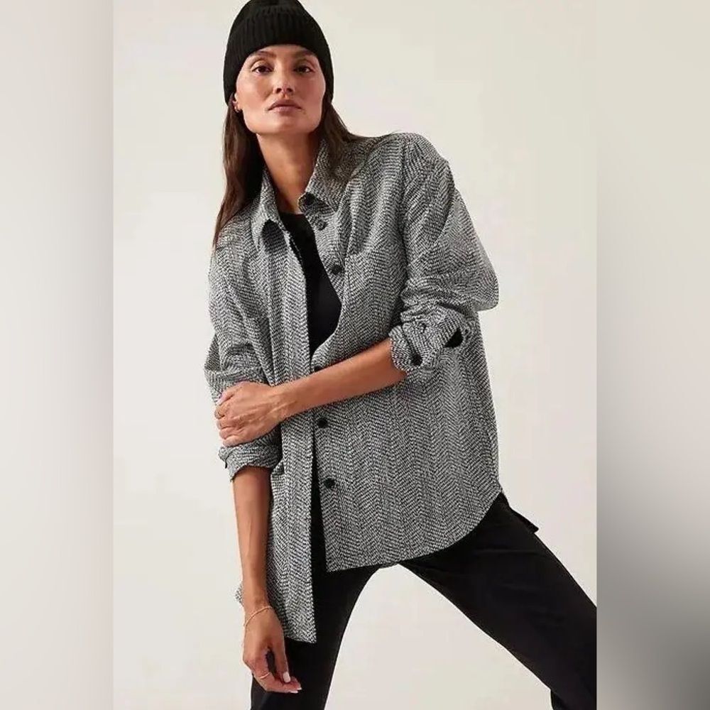 Athleta Textured Shirt Jacket Size XL